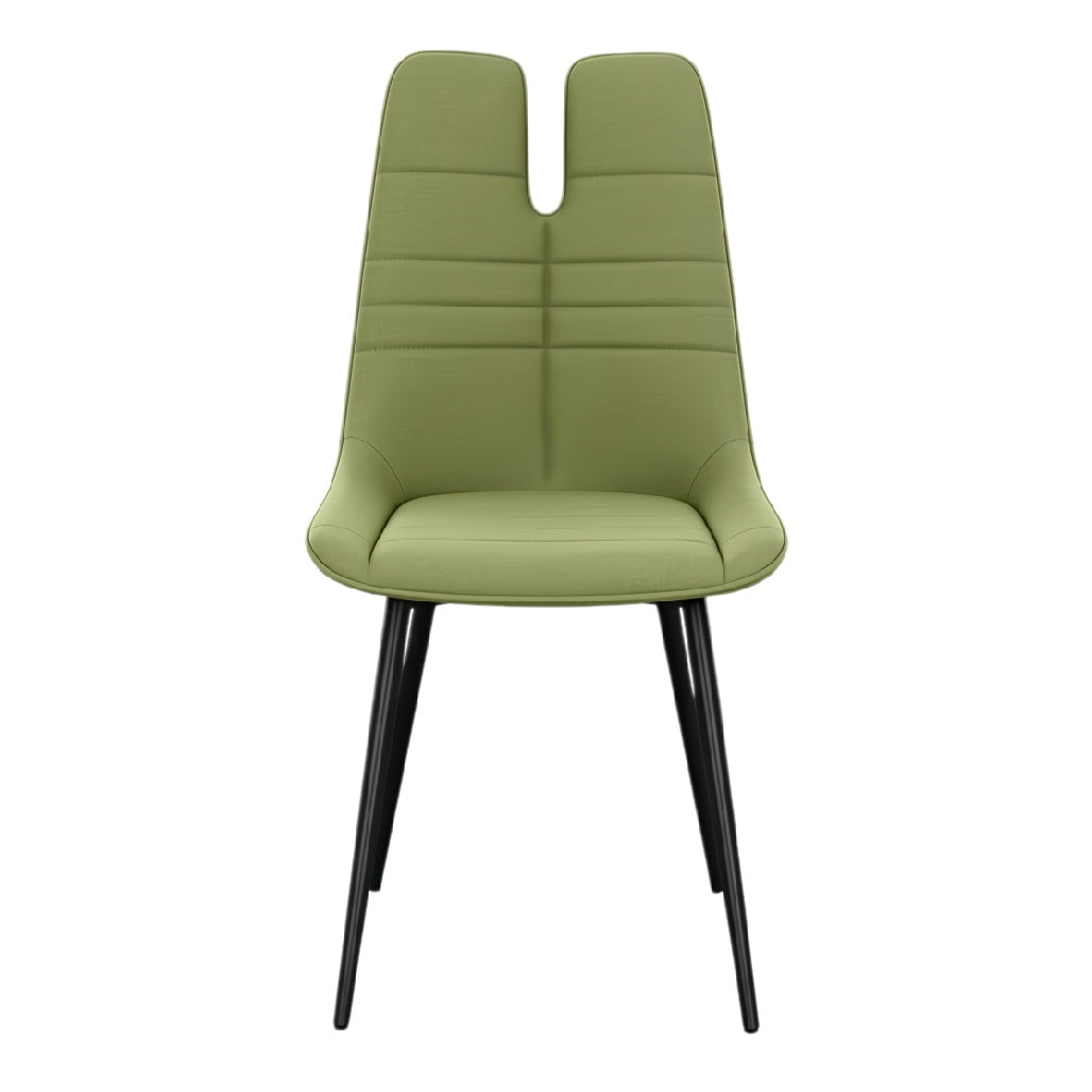 **Technische Titel in het Nederlands: Moderne Groene Eetstoel met Zwarte Poten**