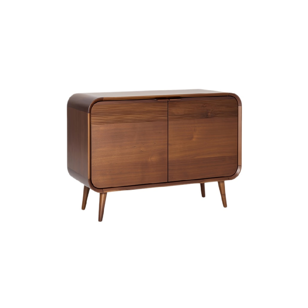 **Technische titel in het Nederlands: Moderne houten kast met afgeronde hoeken en vier poten**